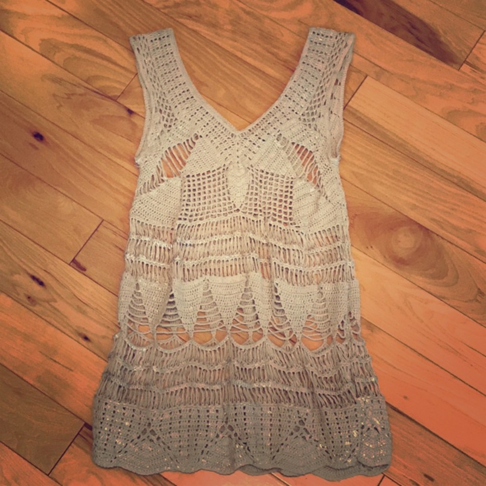 Tan crochet top